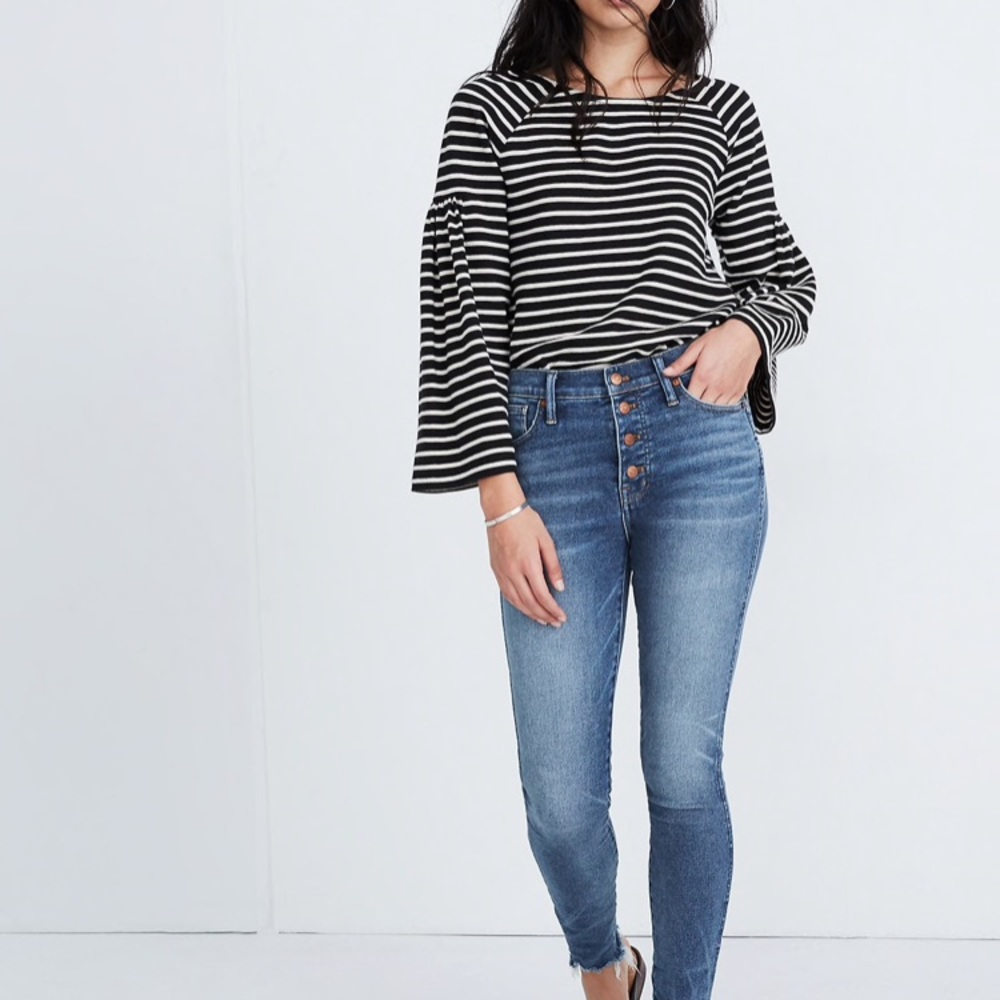 10inch high rise skinny crop Madewell denim